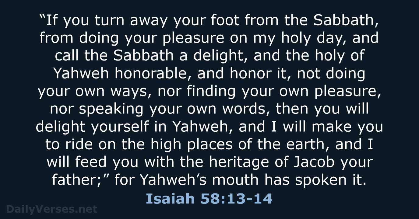 Isaiah 58:13-14 - WEB