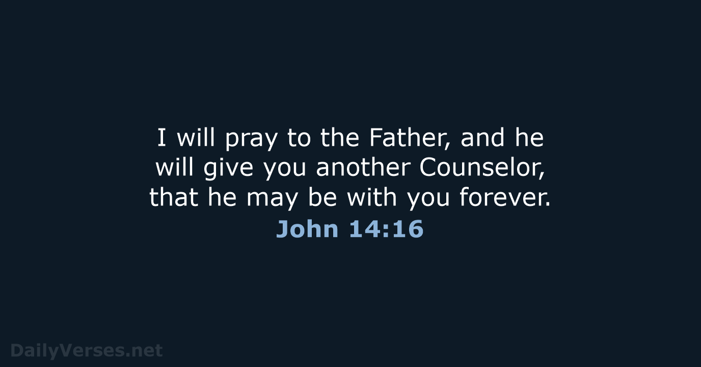 I will pray to the Father, and he will give you another… John 14:16