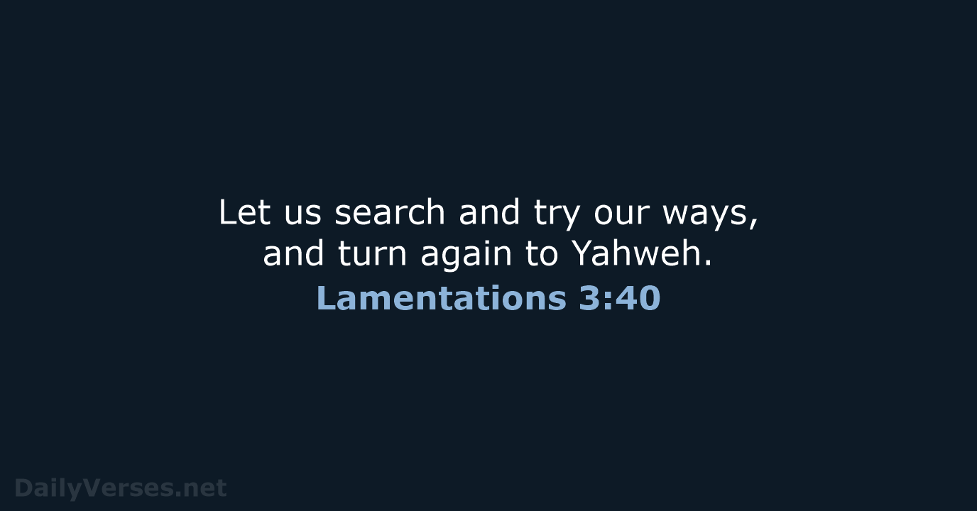 Lamentations 3:40 - WEB