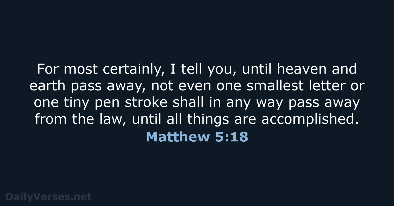 Matthew 5:18 - WEB