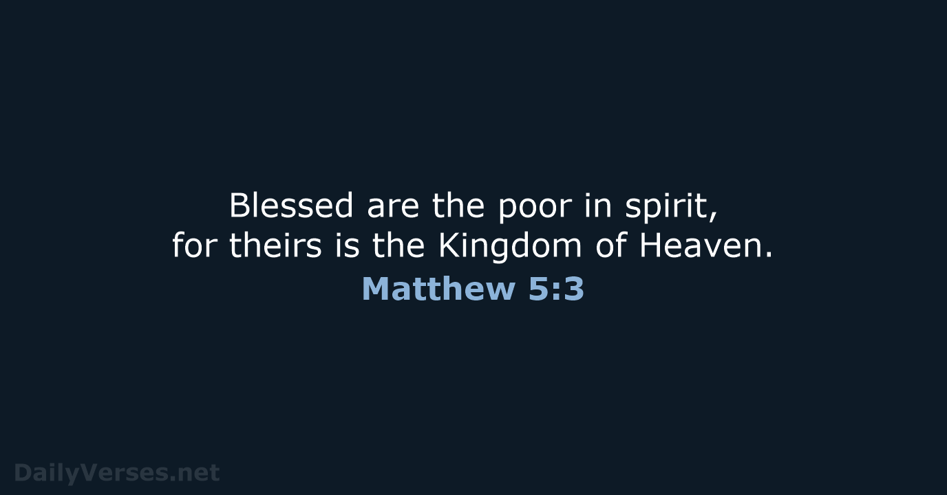 Matthew 5:3 - WEB