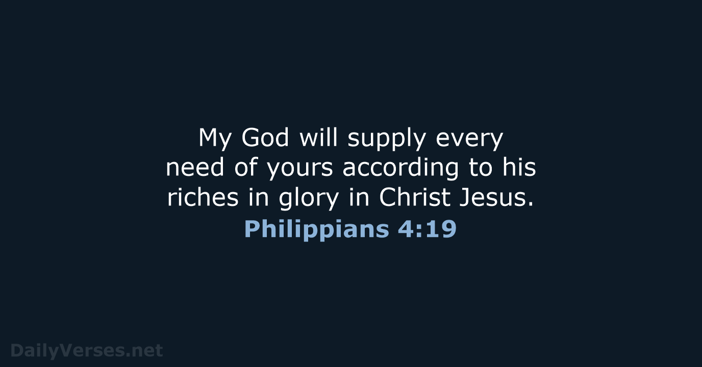 Philippians 4:19 - WEB