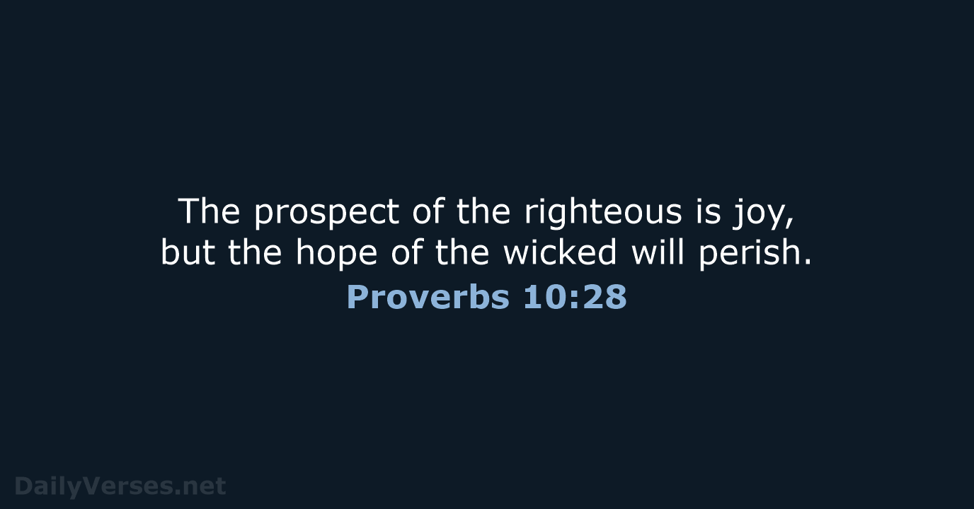 Proverbs 10:28 - WEB