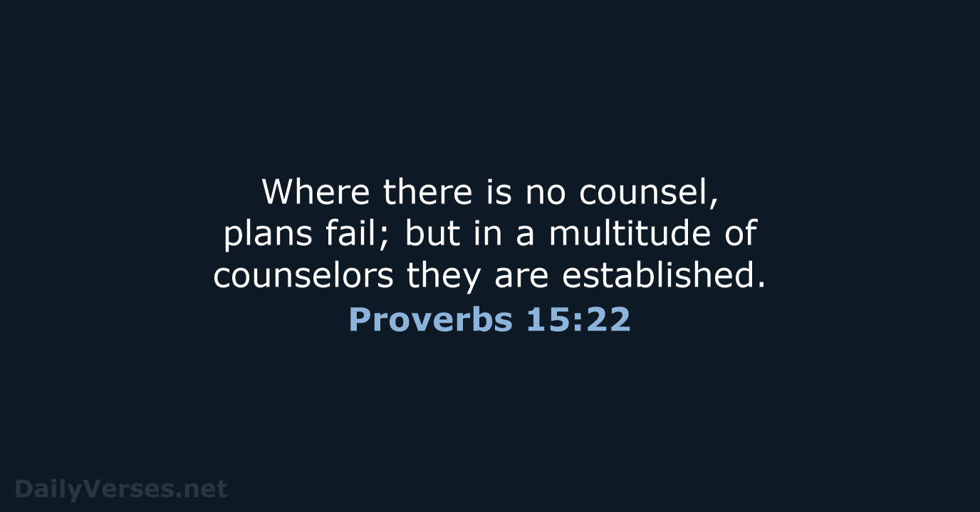 Proverbs 15 22 Bible Verse WEB DailyVerses
