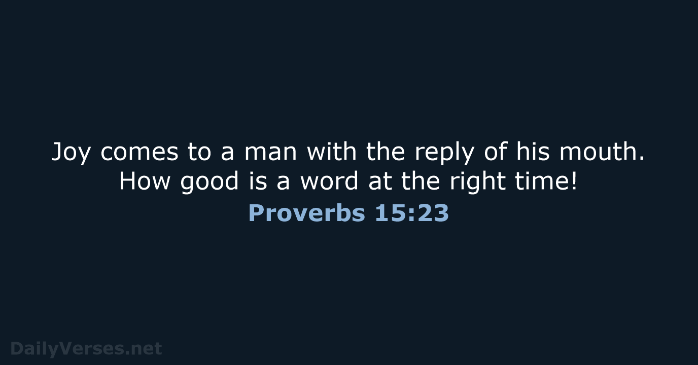 Proverbs 15:23 - WEB