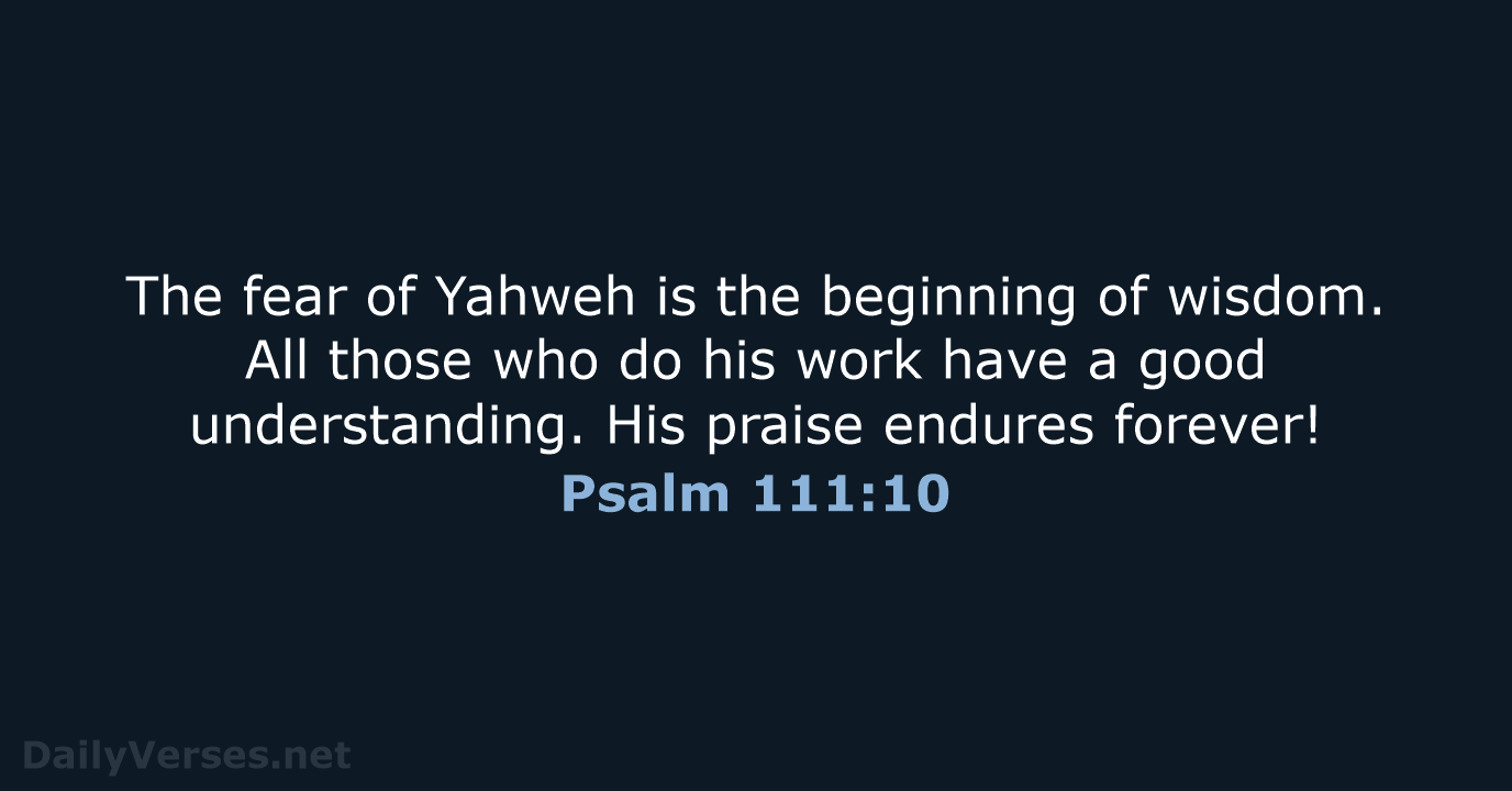 Psalm 111:10 - WEB