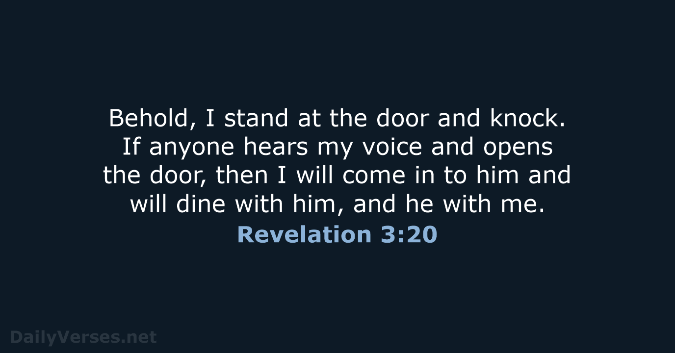 Revelation 3:20 - WEB