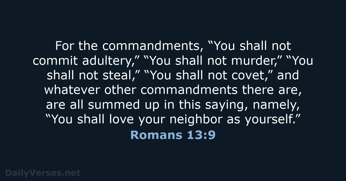 Romans 13 9 Bible Verse WEB DailyVerses