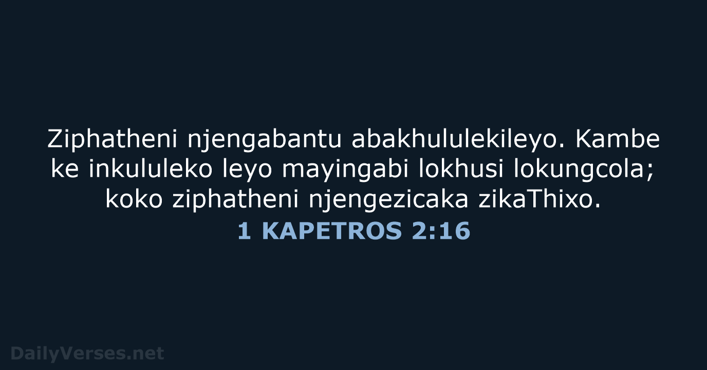 1 KAPETROS 2:16 - XHO96