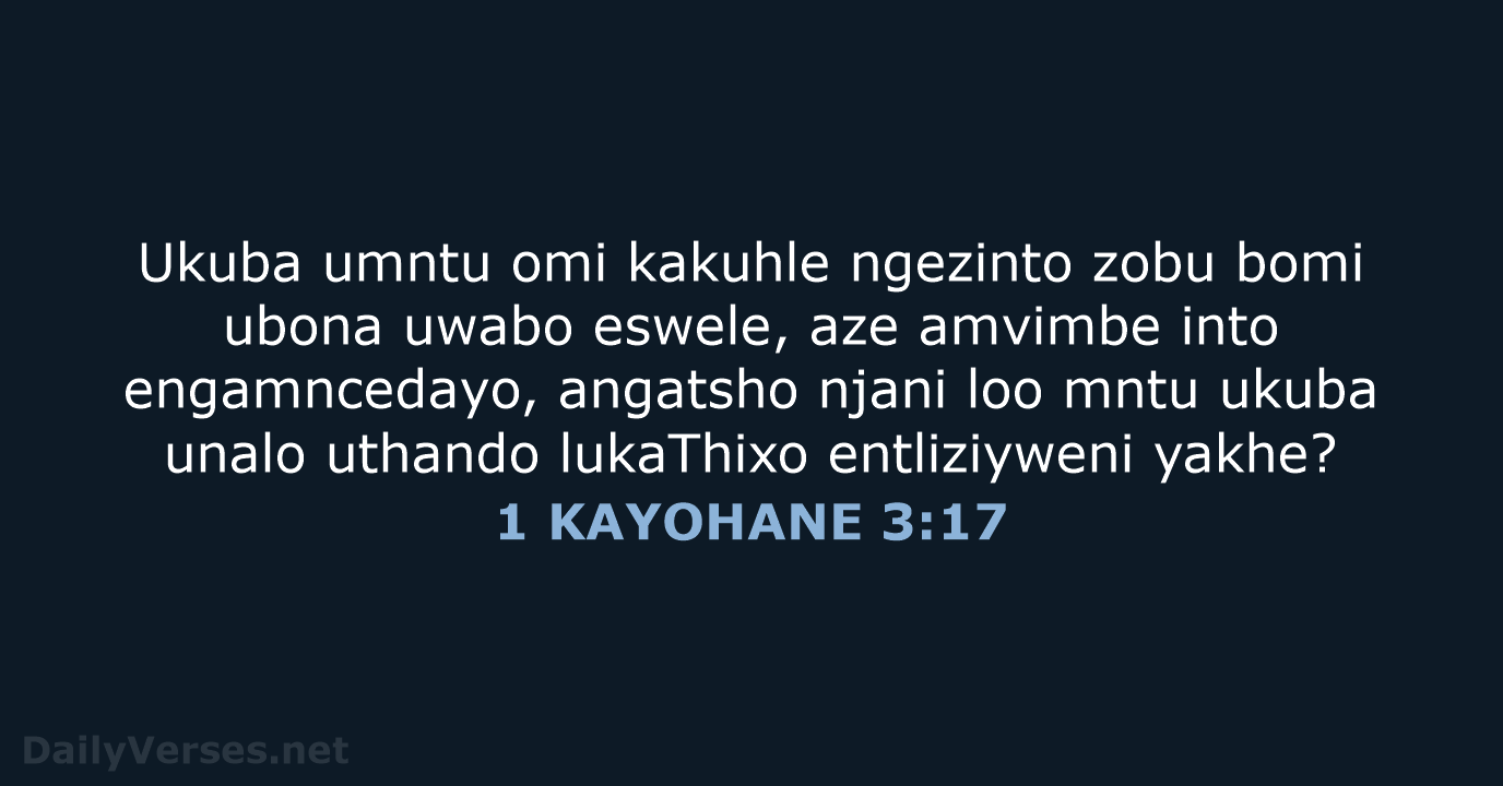 1 KAYOHANE 3:17 - XHO96