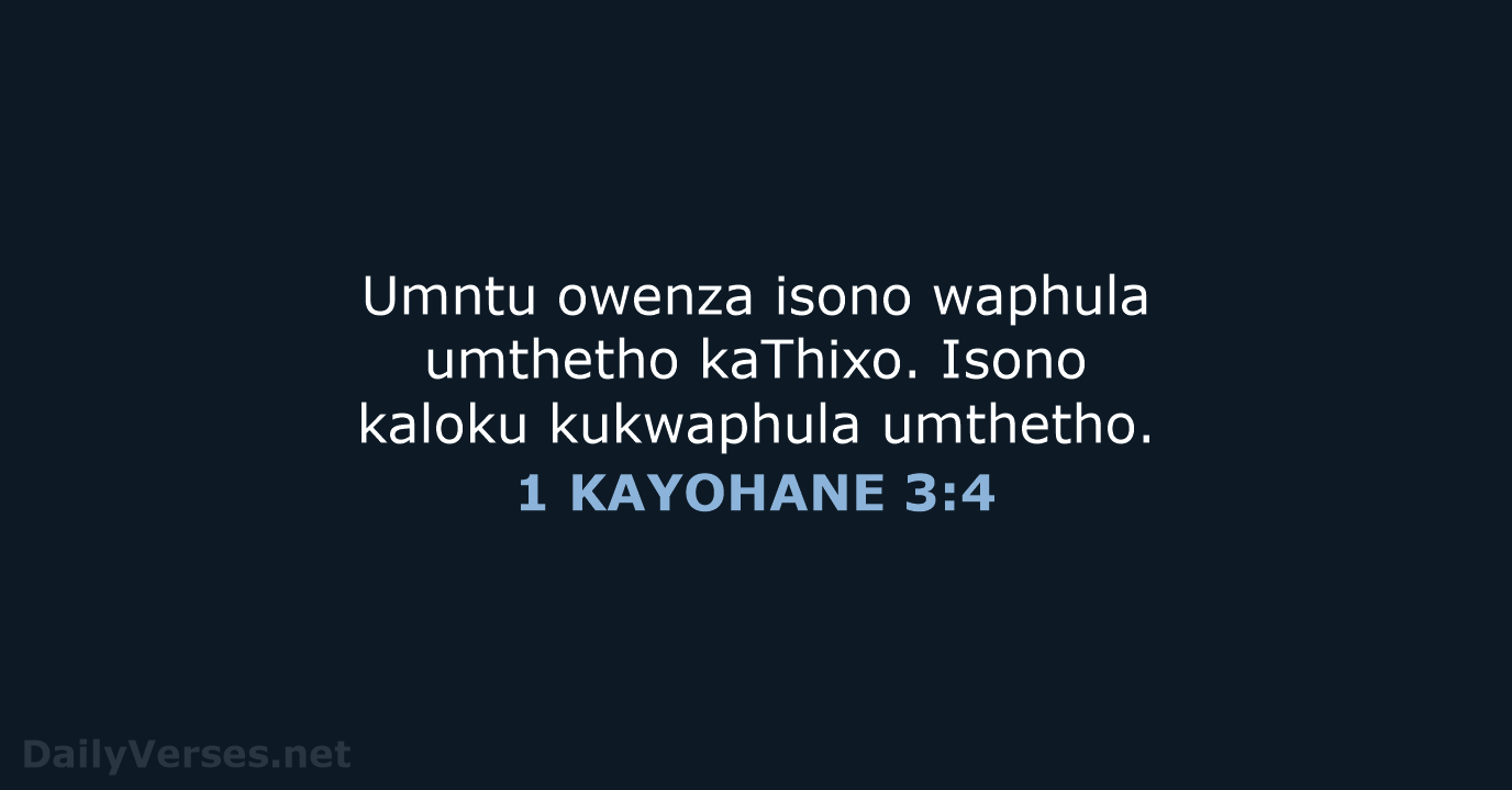 1 KAYOHANE 3:4 - XHO96
