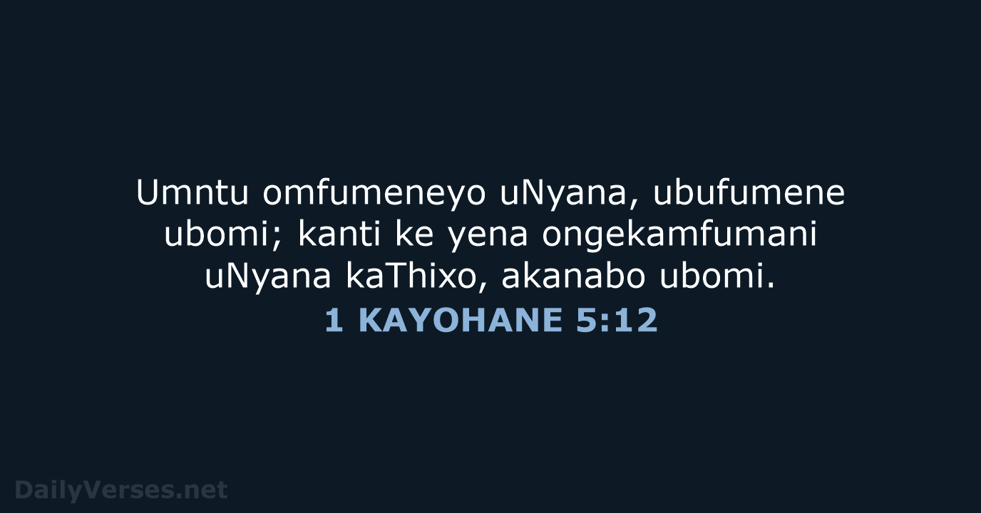 1 KAYOHANE 5:12 - XHO96