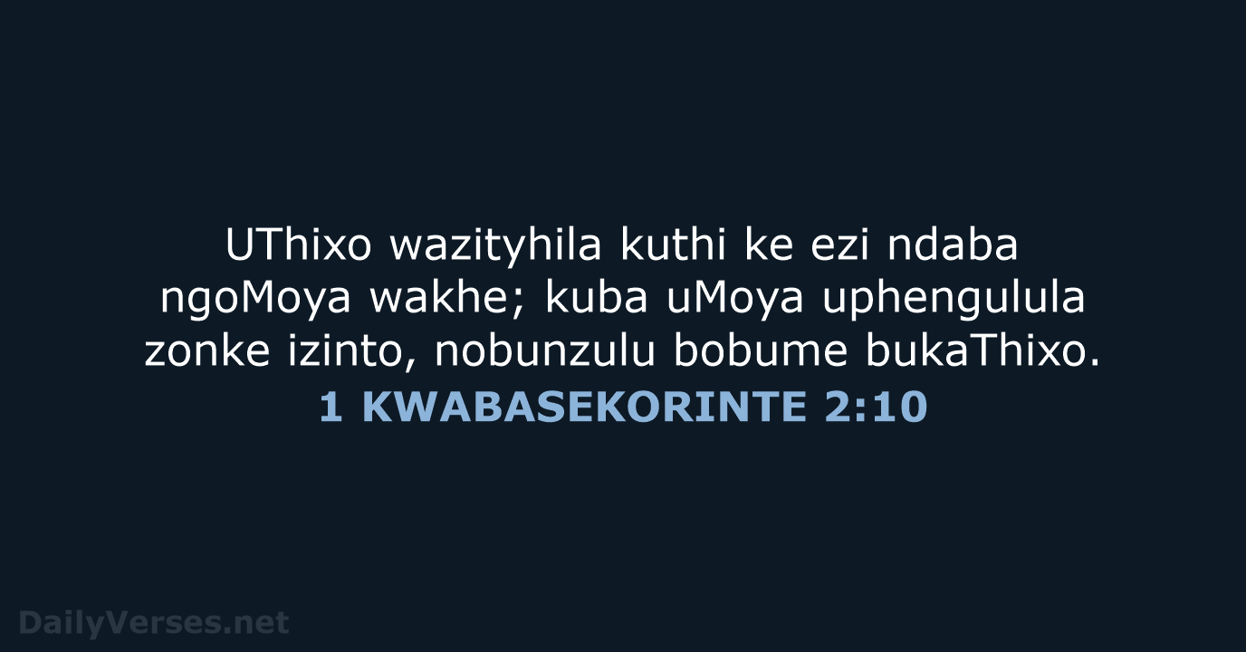 1 KWABASEKORINTE 2:10 - XHO96