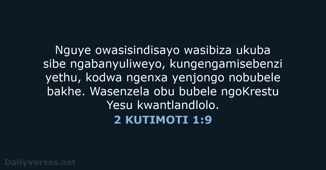 2 KUTIMOTI 1:9 - XHO96