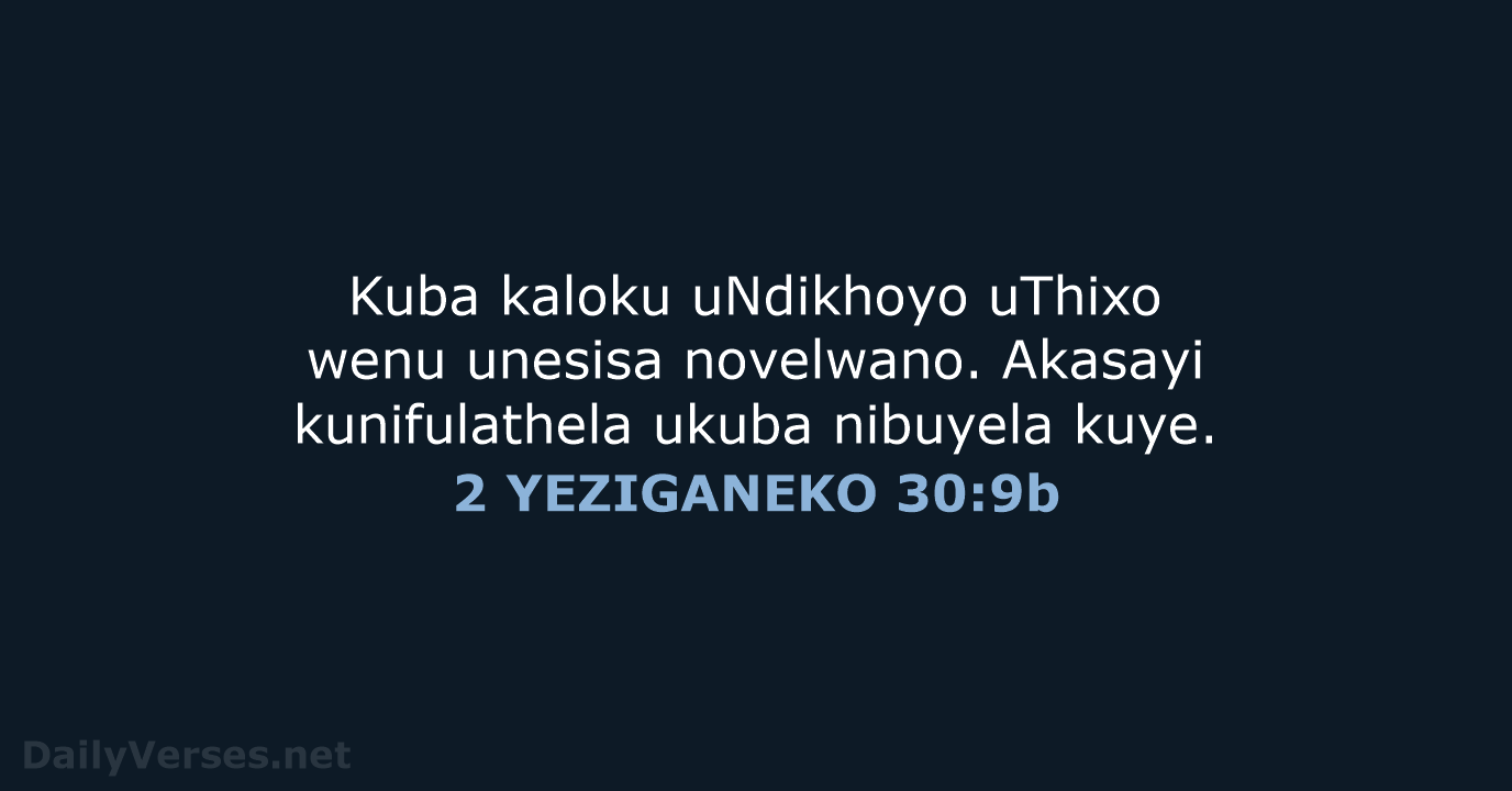 2 YEZIGANEKO 30:9b - XHO96