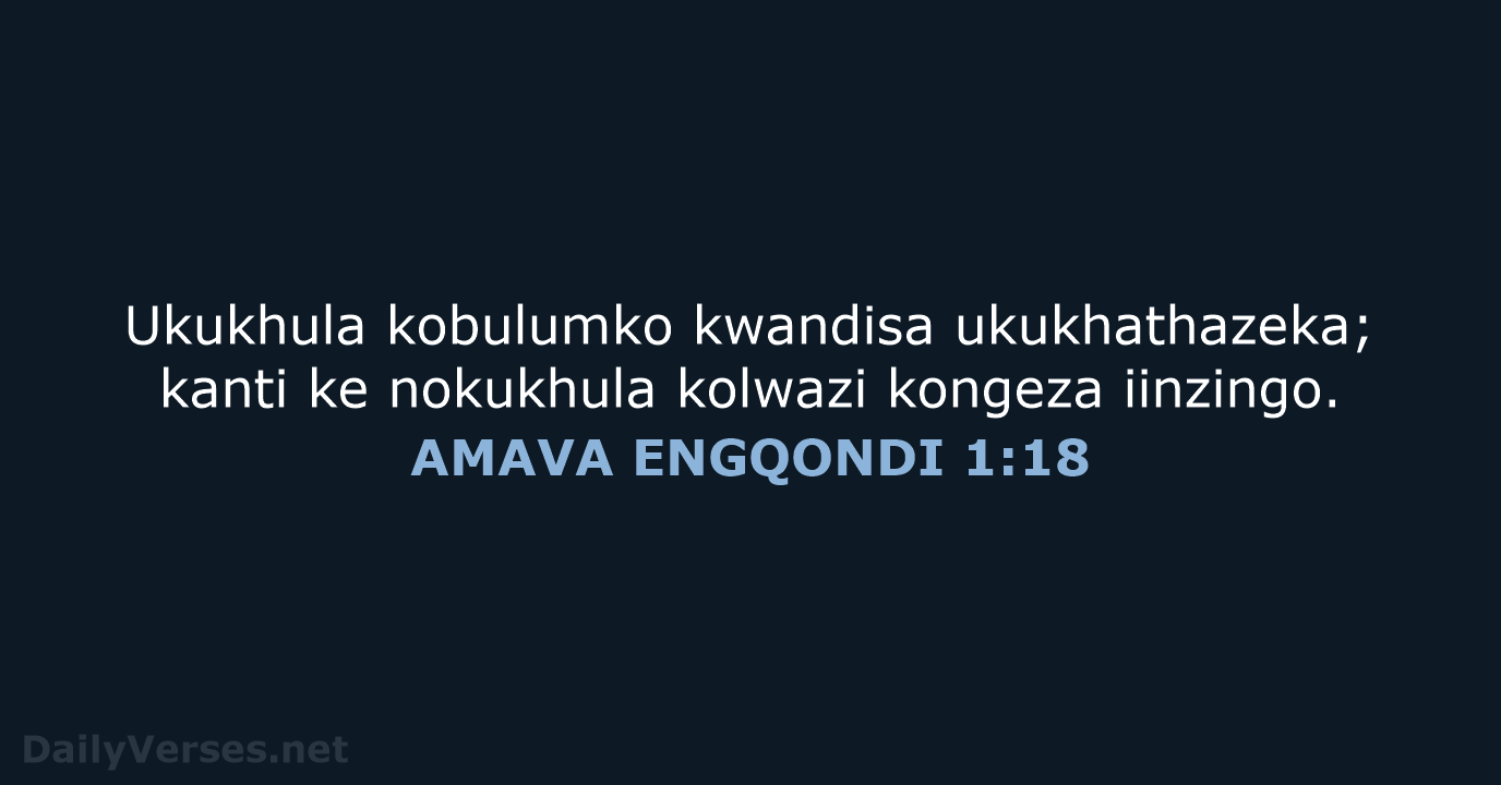 AMAVA ENGQONDI 1:18 - XHO96