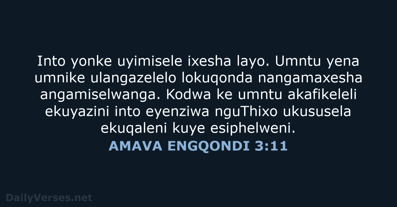 AMAVA ENGQONDI 3:11 - XHO96