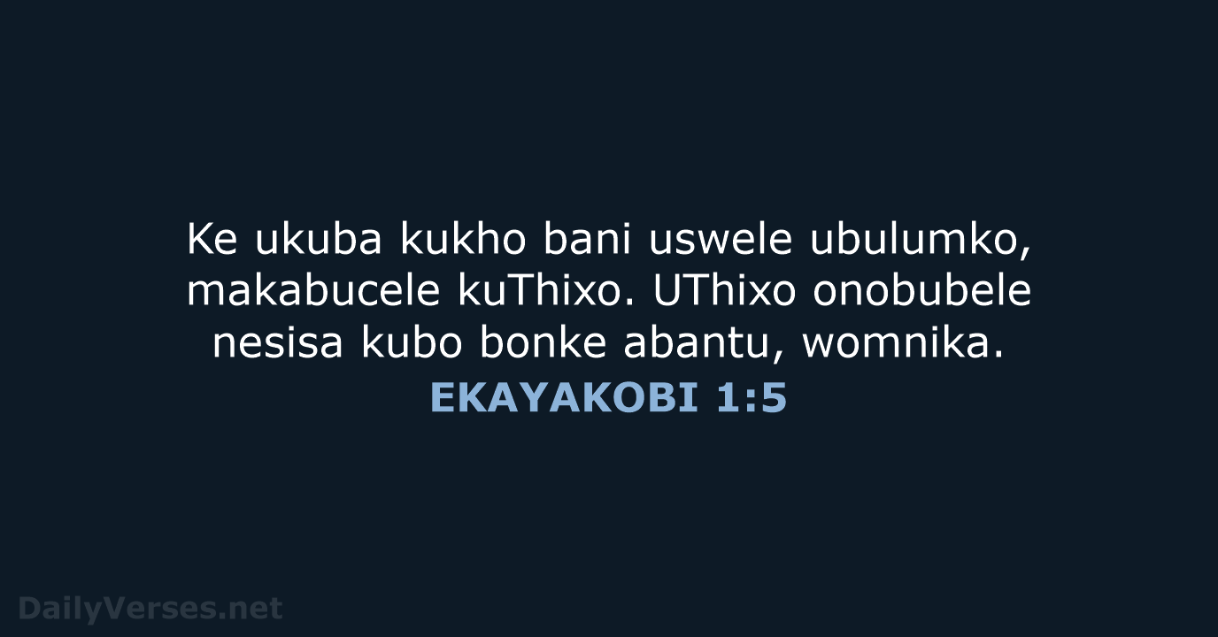 EKAYAKOBI 1:5 - XHO96