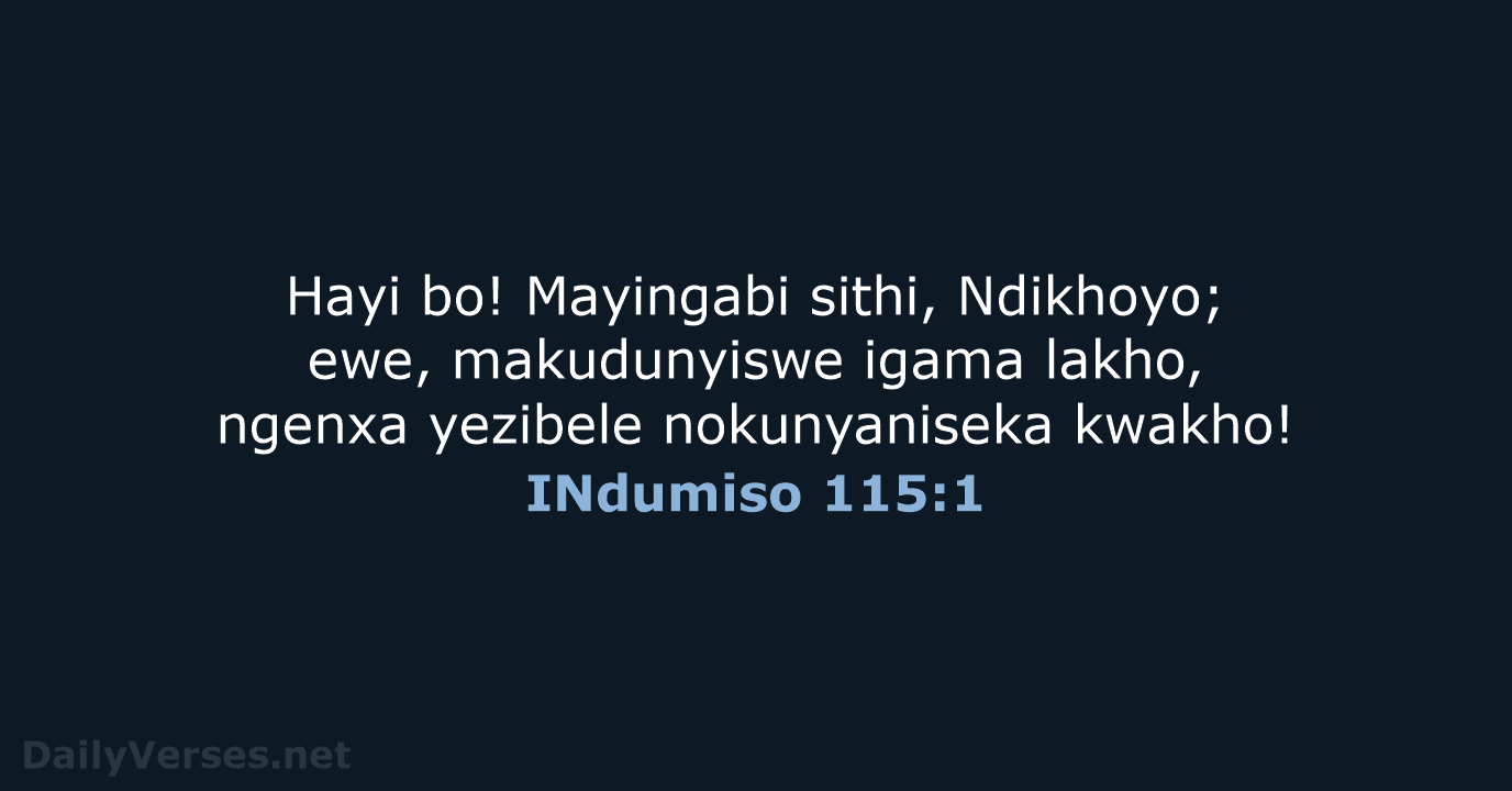 INdumiso 115:1 - XHO96