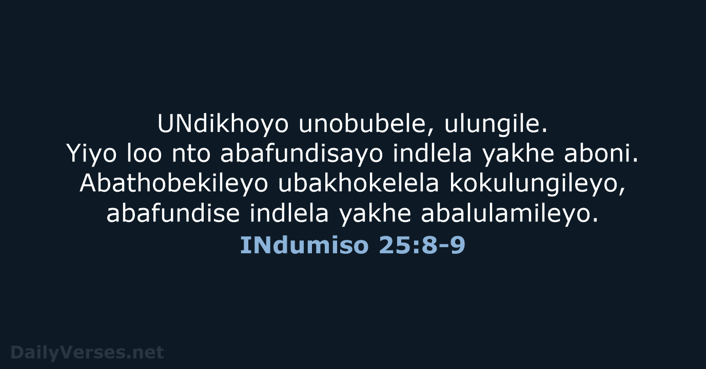 INdumiso 25:8-9 - XHO96