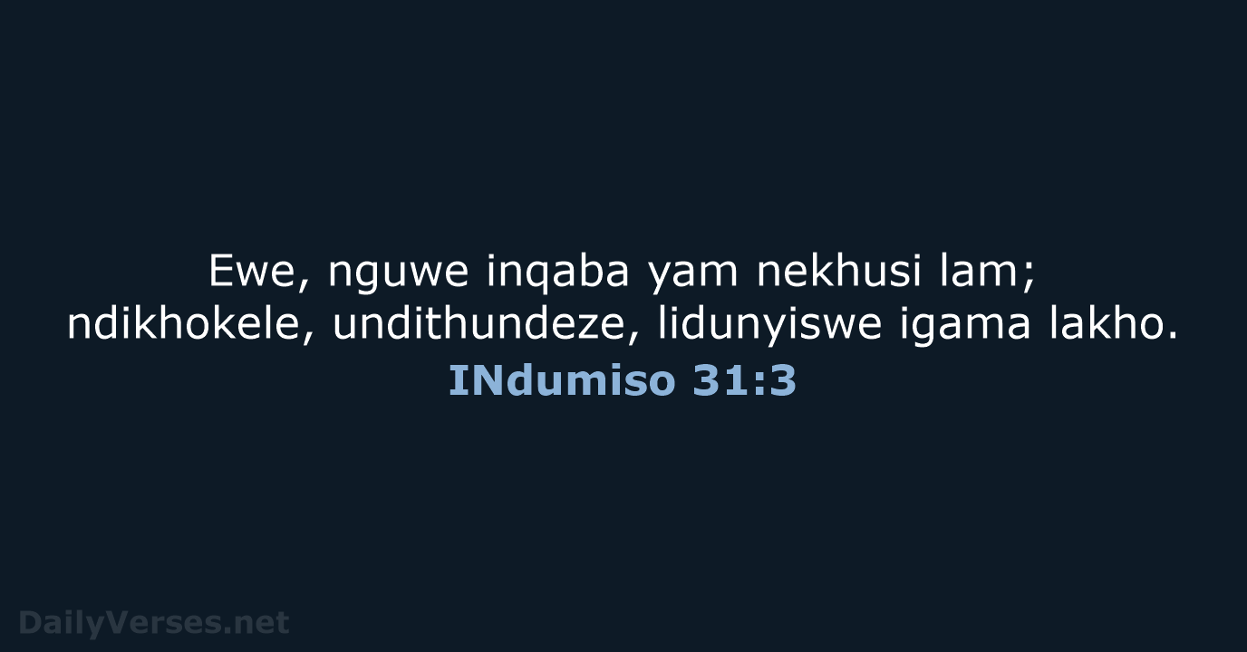 INdumiso 31:3 - XHO96