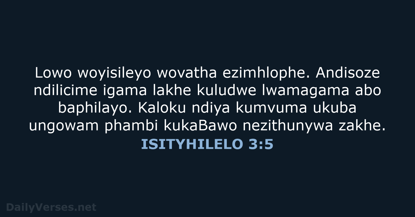 ISITYHILELO 3:5 - XHO96