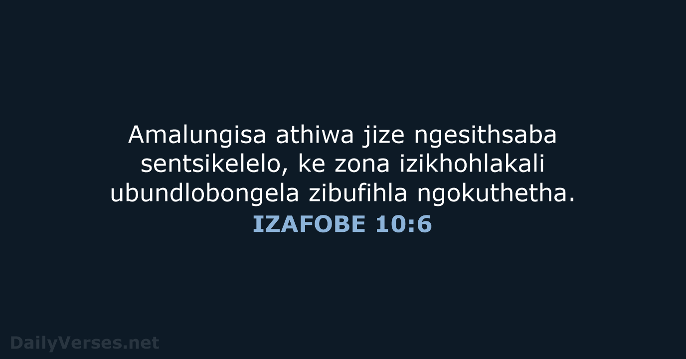 IZAFOBE 10:6 - XHO96