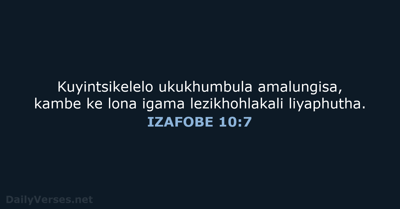 IZAFOBE 10:7 - XHO96