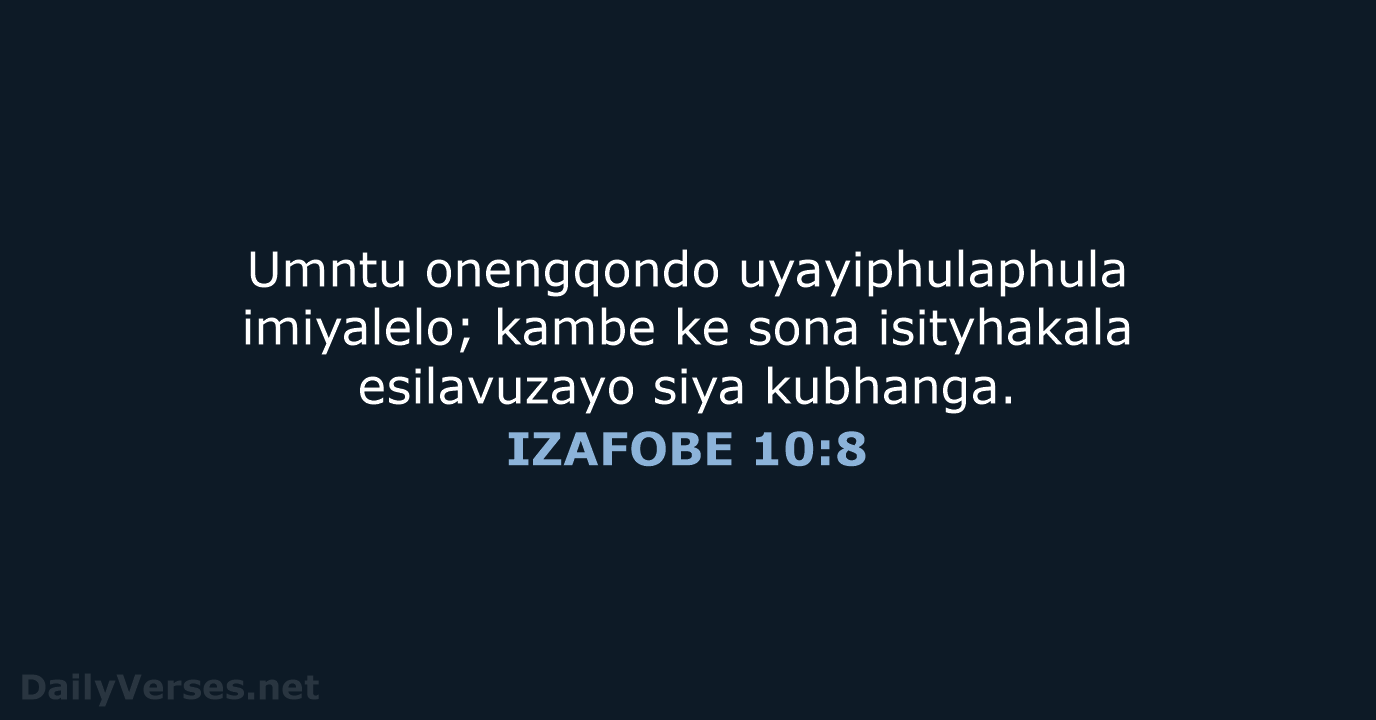 IZAFOBE 10:8 - XHO96