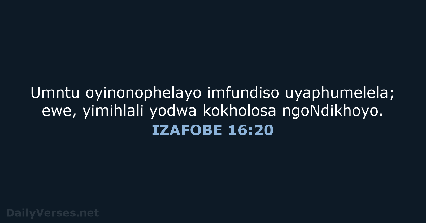 IZAFOBE 16:20 - XHO96