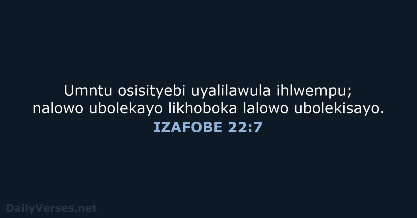 IZAFOBE 22:7 - XHO96