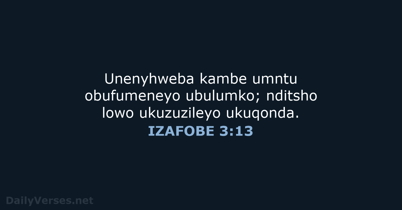 IZAFOBE 3:13 - XHO96