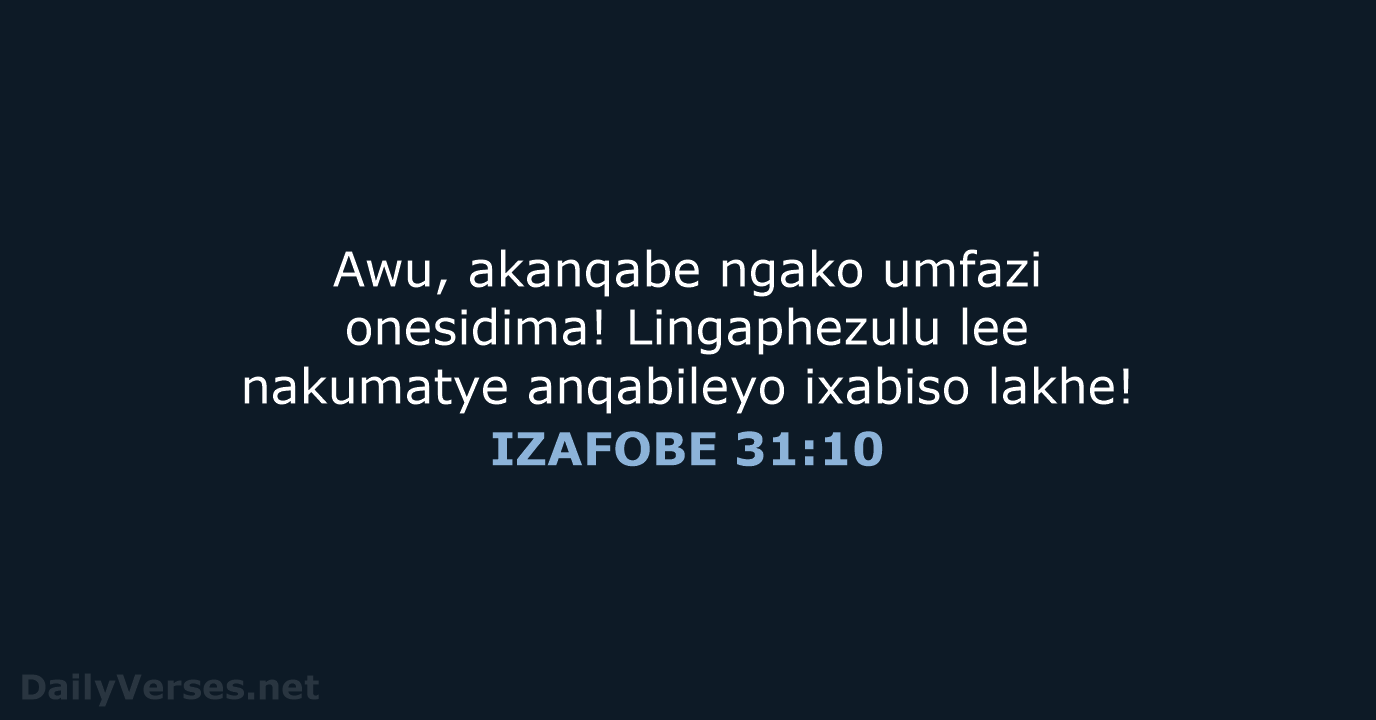 IZAFOBE 31:10 - XHO96