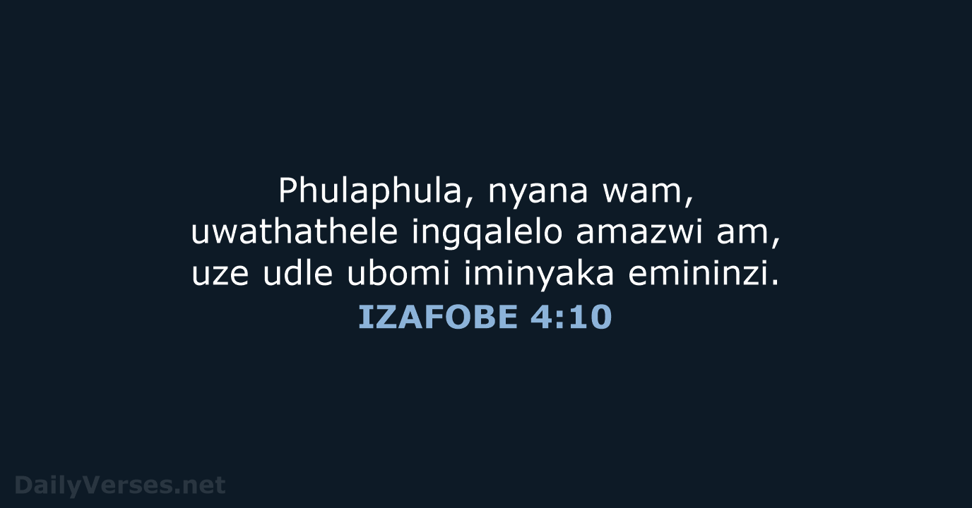 IZAFOBE 4:10 - XHO96