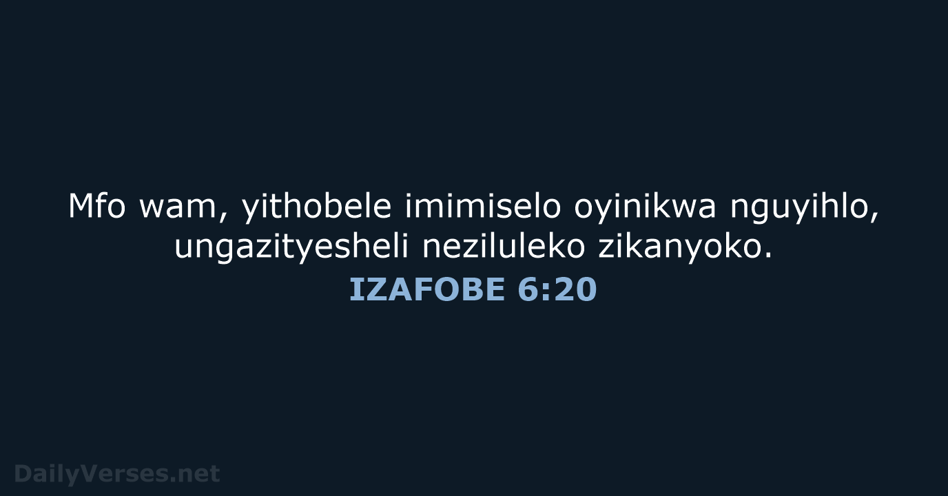IZAFOBE 6:20 - XHO96