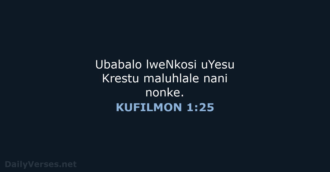 KUFILMON 1:25 - XHO96