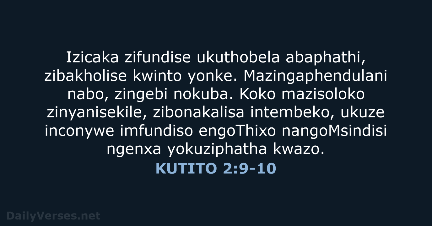KUTITO 2:9-10 - XHO96