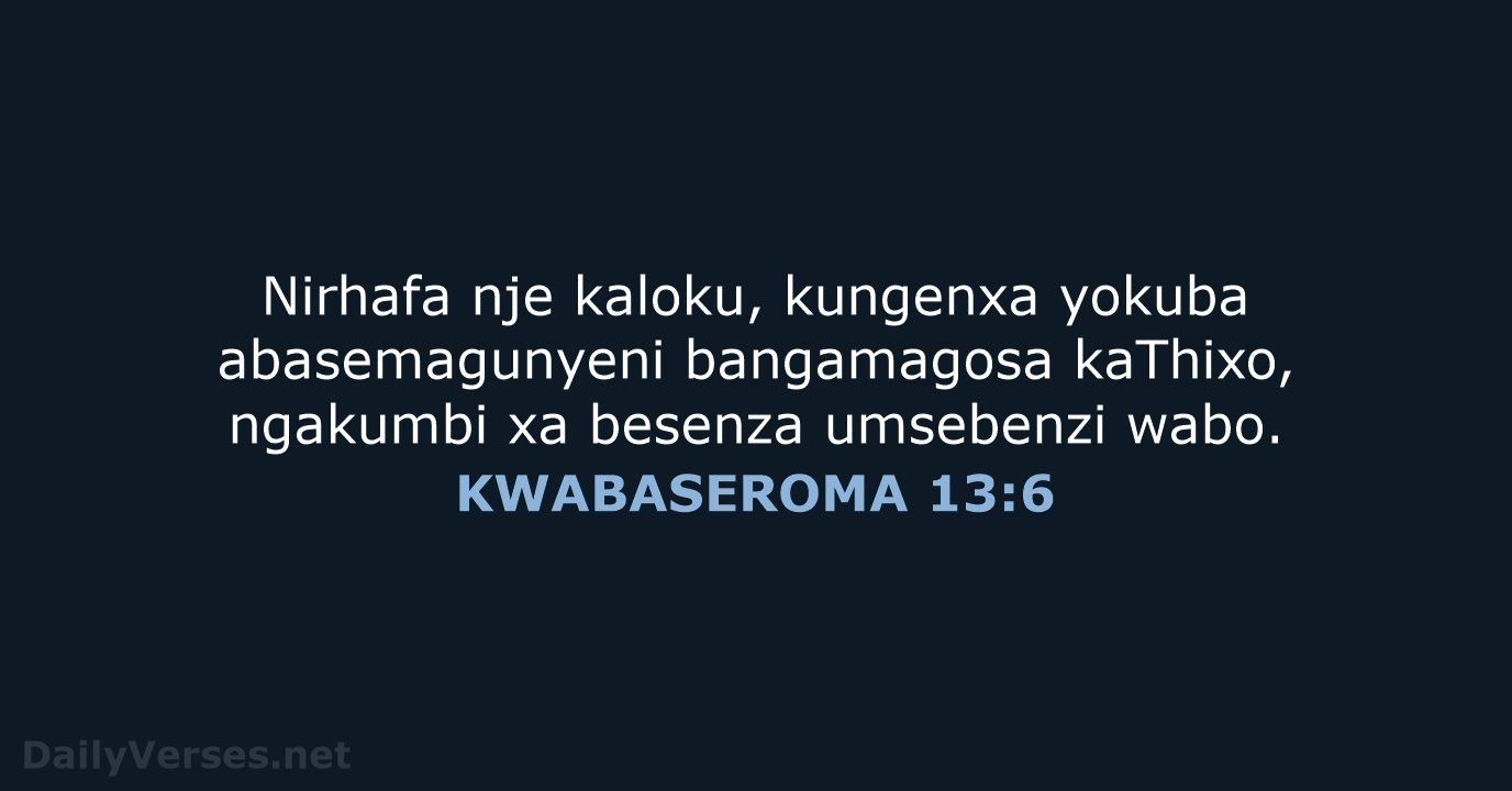 KWABASEROMA 13:6 - XHO96