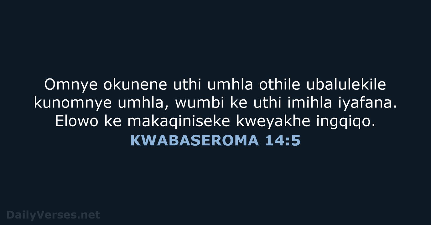 KWABASEROMA 14:5 - XHO96