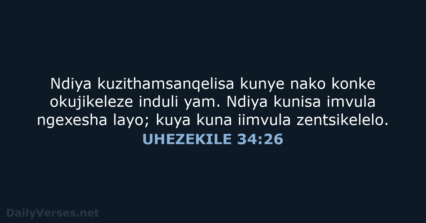 UHEZEKILE 34:26 - XHO96