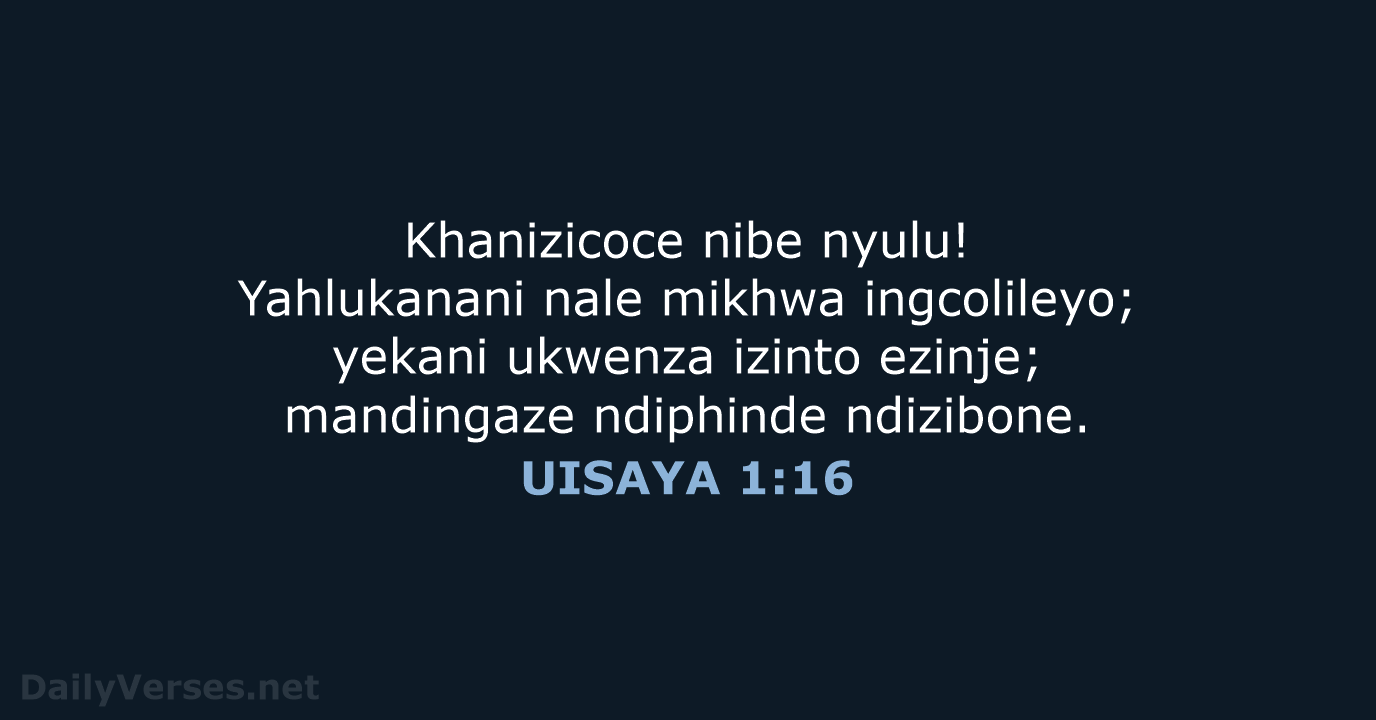 UISAYA 1:16 - XHO96
