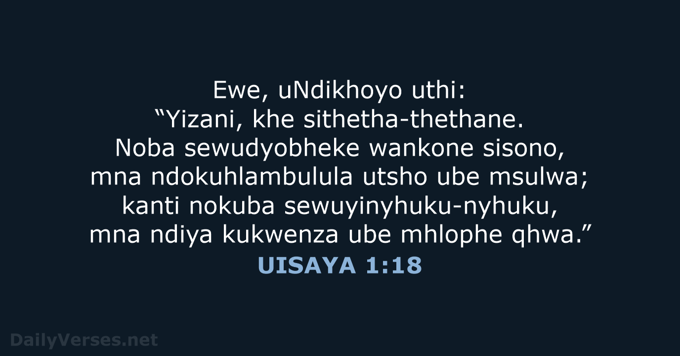 UISAYA 1:18 - XHO96