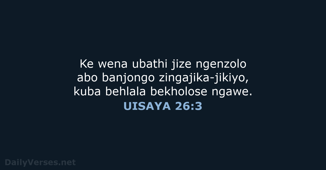 UISAYA 26:3 - XHO96