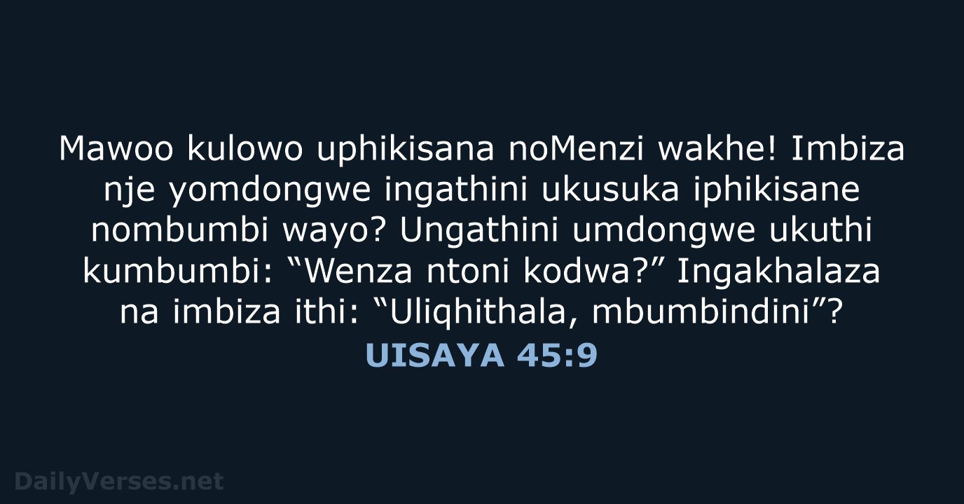 UISAYA 45:9 - XHO96