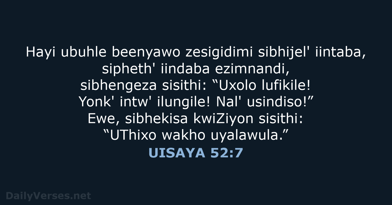 UISAYA 52:7 - XHO96