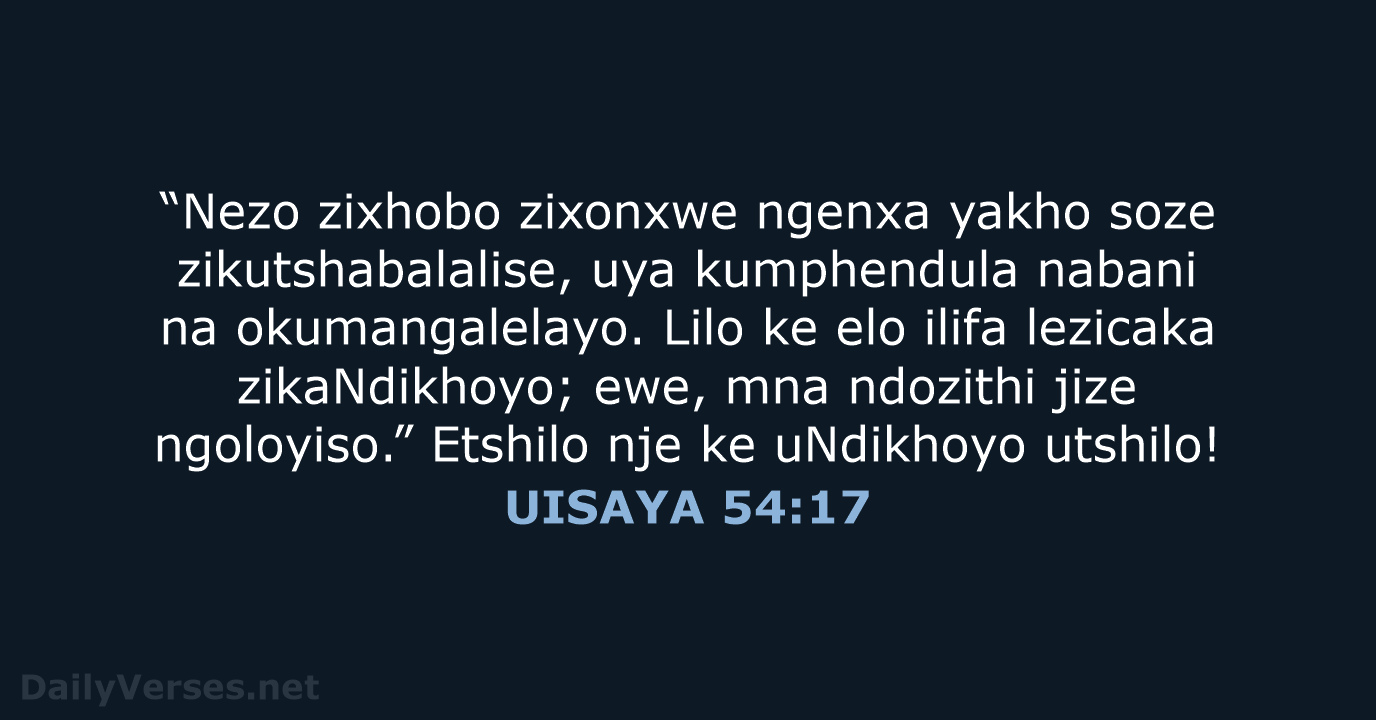 UISAYA 54:17 - XHO96