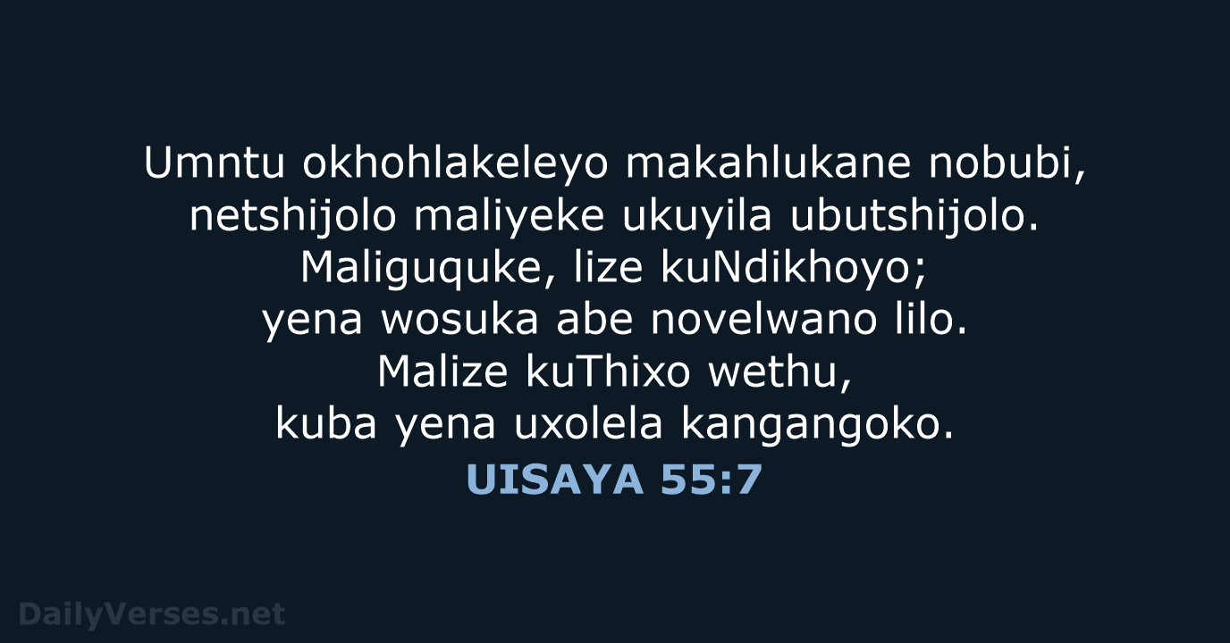 UISAYA 55:7 - XHO96