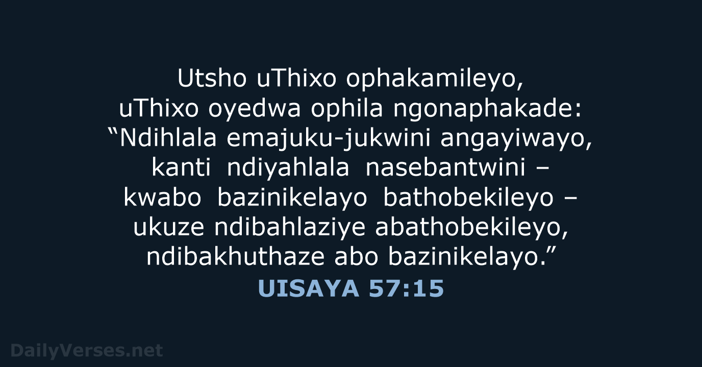 UISAYA 57:15 - XHO96