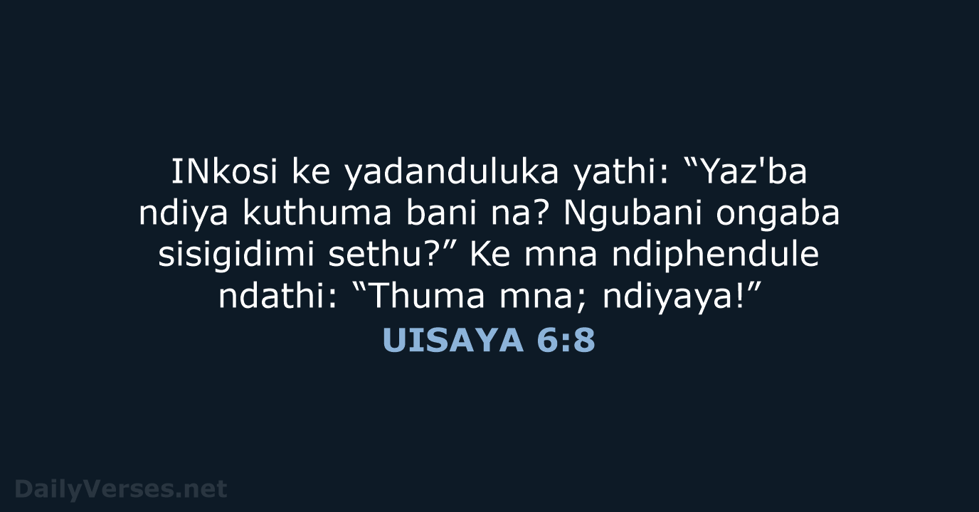 UISAYA 6:8 - XHO96