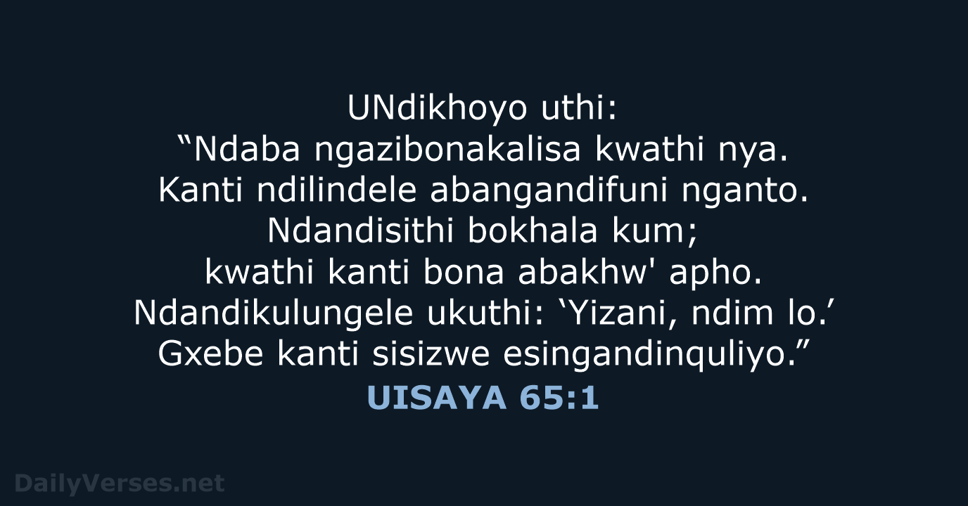 UISAYA 65:1 - XHO96